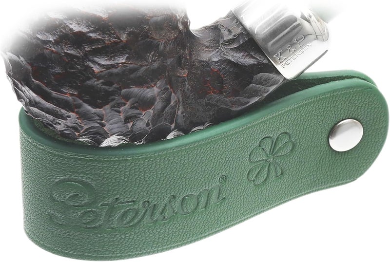 Peterson Pipes - Shamrock Genuine Leather Tobacco Pipe Stand For Smoking Pipes, Holder For One Briar, Minimalist Display, St Patrick's Day (Green) - Image 4
